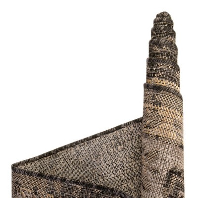 Charcoal Elegance 9' x 12' Synthetic Outdoor Traditional Rug