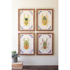 Framed Beetle Wall Art Set – Nature Inspired Insect Paintings for Boys Room by Kalalou - 1 of 3