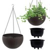 ORRD Self-Watering Hanging Planter, 13.4 Inch Large Rattan-Style Pot with Water Level Indicator, 2-Pack White for Indoor Outdoor Plants - 2 of 4