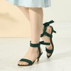 Perphy Women's Open Toe Ankle Tie Ruched Strap Bridal Kitten Heels Sandals - 4 of 4