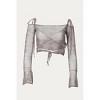 Women's CUPID HEART-PRINT SHEER MESH CROPPED WRAP TOP - ZEMETA - 2 of 3