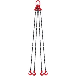 VEVOR Chain Sling, 1/4 inch x 5 ft Lifting Chains with Hooks, G80 Engine Chain Hoist Lifts, 6600 lbs/3 Ton Lifting Sling Chains for Engine Hoist,Red - 1 of 4