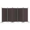 vidaXL 5-Panel Room Divider Brown 170.5"x70.9" Fabric - 4 of 4