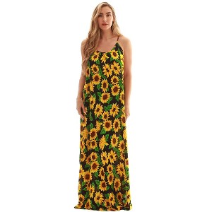 Riviera Sun Womens Maxi Dress  Tie Die Spaghetti Strap Long Sundress  Summer Dresses - 1 of 3