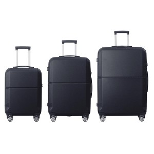 MAYEERTY 3-Piece ABS Luggage Set Suitcases with Multi-Position Handle, Silent Spinner Wheels, and TSA-Approved Lock-Durable, Blue - 20", 24", and 28" - 1 of 4