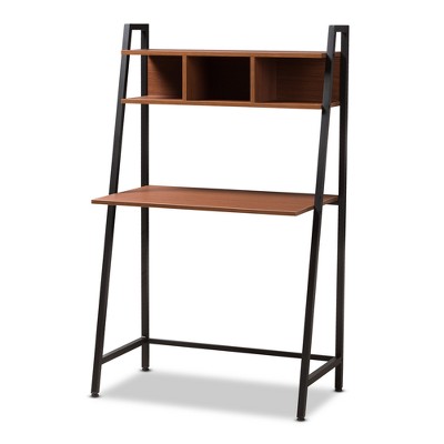 Ethan Rustic Industrial Style Wood and Metal Desk Brown/Black - Baxton Studio