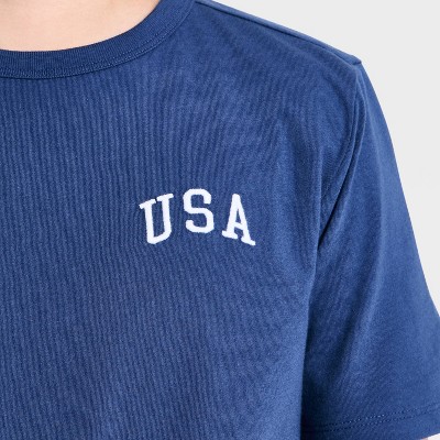 Детские Cat & Jack Kids' Short Sleeve 'USA Flag' Graphic T-Shirt - Cat & Jack™ Navy Blue M — фото 4