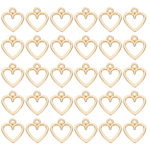 Unique Bargains Metal Bulk Elegant DIY Crafts Jewelry Making Heart Pendant 100 Pcs - 1 of 4