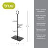 True Hover Wine Glass Flight Server, Wine Tasting Carrier Kit, Holds 4 Stemmed Wine Glasses, Wine Glass Holder Stand, Iron, Black, Set of 1 - 3 of 4