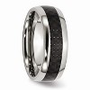 Black Bow Jewelry Stainless Steel and Black Carbon Fiber 8mm Comfort Fit Band - 4 of 4