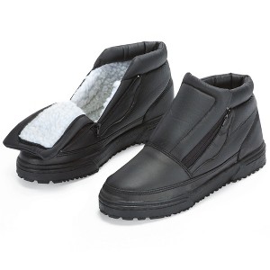 Collections Etc Water Resistant Fleece Insulated Snow Boots with Flip-Out Ice Grippers and Skid-Resistant Soles - 1 of 4