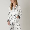 Anna-Kaci Lounge Women's Satin Pajama Set with Floral Print and Lace Trim Cuffs and Hem - 3 of 4