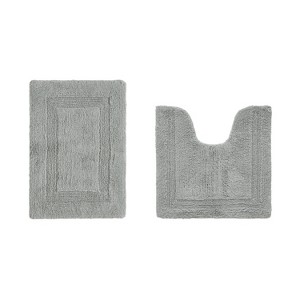 Lux Premium 100% Cotton Tufted Solid Reversible 2 PC Bath Rug Set – Ultra-Soft, Water-Absorbent, Durable, Machine Washable Bathroom Rug - 1 of 4
