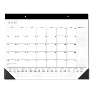 Contemporary Monthly Desk Pad, 22 x 17, White Sheets, Black Binding/Corners,12-Month (Jan to Dec): 2025 - 1 of 4