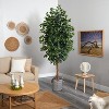 HomeStock  8 ft. Artificial Ficus Tree in Planter for Indoor/Outdoor - 4 of 4