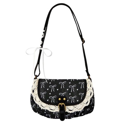 Сумка Alilang Vintage Lace Crossbody for Women, Adjustable Shoulder Purse with Buckle Flap - Black, цвет: Чёрный