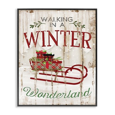 Stupell Industries Rustic Winter Wonderland Sleigh, 16" x 20"