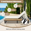Outdoor Chaise Lounge Chair with 5-Position Adjustable Backrest and Wood Side Table - 2 of 4