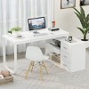 FUFU&GAGA Adjustable L Shaped Study Table Storage Drawers - 2 of 4