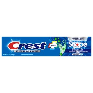 Crest Premium Plus Scope Dual Blast Toothpaste, Intense Mint 7.2 oz - 1 of 3