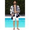 LA LEELA Men's Beachwear Wraps Vacation Pareo Regular Holiday Dashiki Summer Swimwear Sarong Long Shower Beach Wrap One Size Floral Blue - 2 of 4