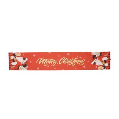 Unique Bargains Christmas Table Runner Santa Claus Angel Polyester Red 71x14 Inch 1 Pc