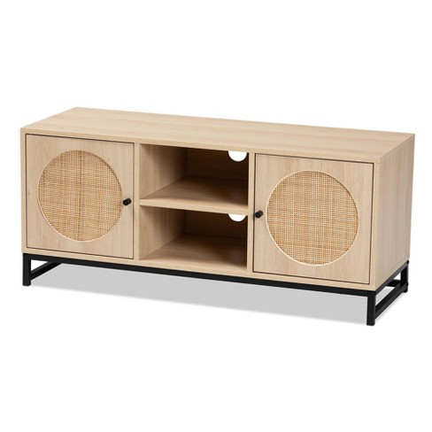 Boho Mina Rattan TV Cabinet with Storage Doors