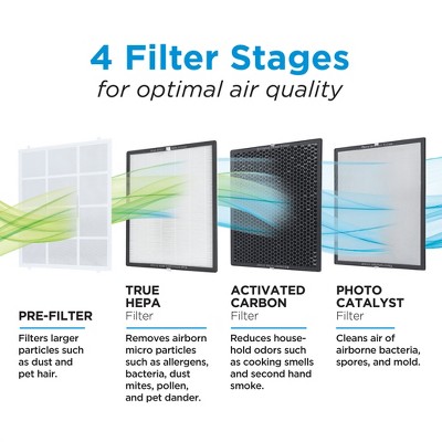 Black and White Dual HEPA & Activated Carbon Air Purifier Filter
