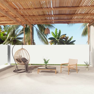 vidaXL Retractable Side Awning Cream 63"x393.7"