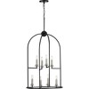 Progress Lighting Seneca 8-Light Foyer Pendant, Steel, Black Finish, Open-Cage Design, Candelabra Lights, Canopy Included - 3 of 4