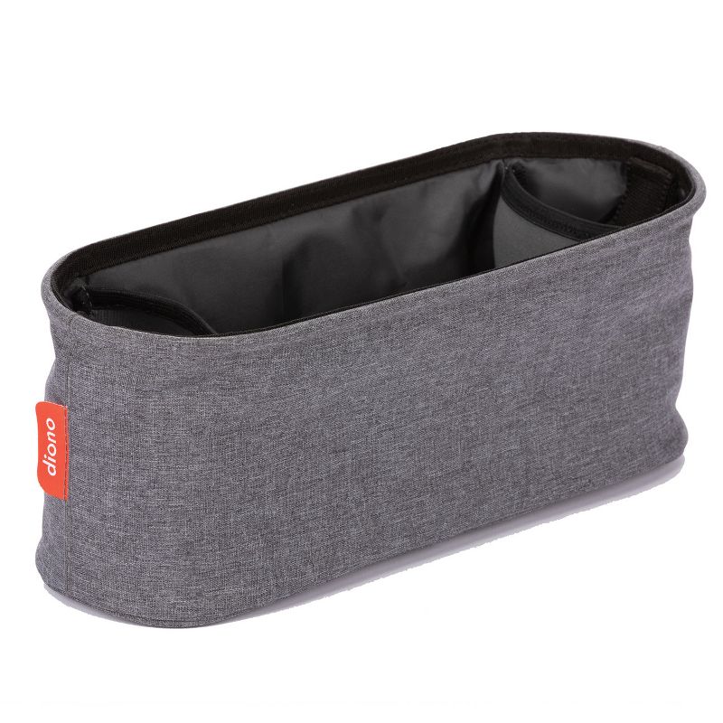 Diono Buggy Buddy Universal Stroller Organizer, Cup Holders, Secure Attachment, Zippered Pockets, Gray, 1 of 8