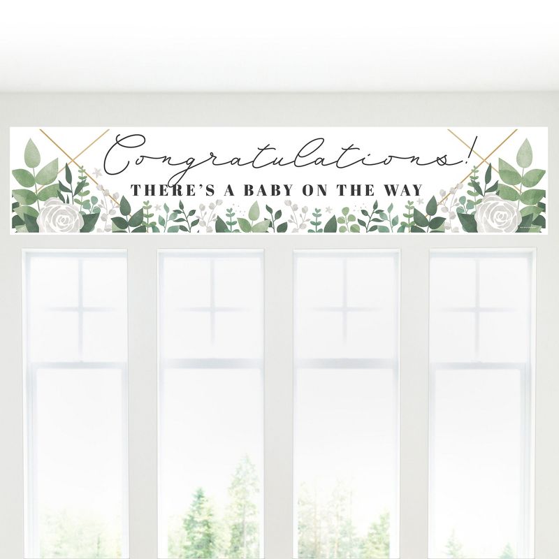 Big Dot of Happiness Boho Botanical Baby - Greenery Baby Shower Decorations Party Banner, 5 of 8