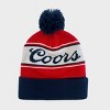Men's Coors Beer Pom Beanie - White/Blue/Red - 2 of 3