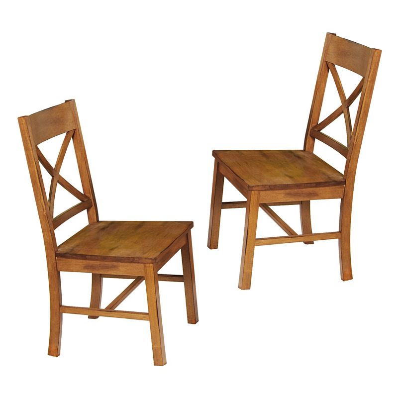 Set of 2 Traditional Distressed Wood Dining Chairs - Saracina Home, 3 of 8