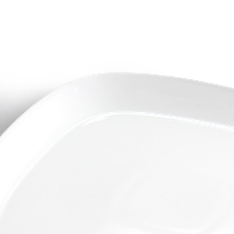Gibson Our Table Simply White 6 Piece 10 Inch Square Fine Ceramic Dinner Plate Set in White, 4 of 6