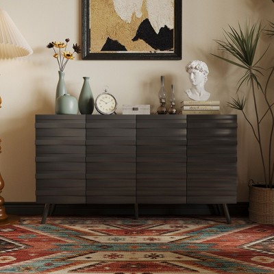 Famapy White Textured-Door Side Table with Adjustable Shelves:Nordic-Style Freestanding Storage Cabinet for Living Room & Entryway