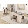 Lirago Round End Table with Open Storage Oak Finish - Modern Accent Table for Living Room 24"H x 24"D x 24"W - 3 of 4