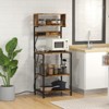 SEVOBAL Bakers Racks Kitchen Storage Stand Freestanding Rack with Adjustable Shelves and Hooks for Living Space, Rustic Brown, 23.5"*16.5"*60.3" - 2 of 4