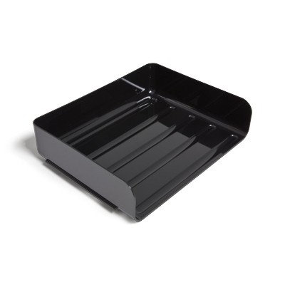 TRU RED Side Load Stackable Plastic Letter Tray Black(TR55329)