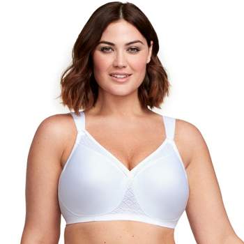 Glamorise Womens Magiclift Cotton Support Wirefree Bra 1001 White 40d :  Target