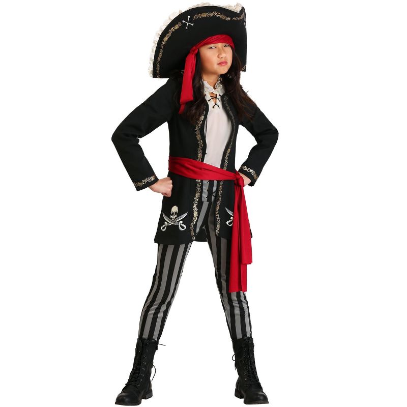 HalloweenCostumes.com Girl's Gold Queen Pirate Costume, 1 of 3