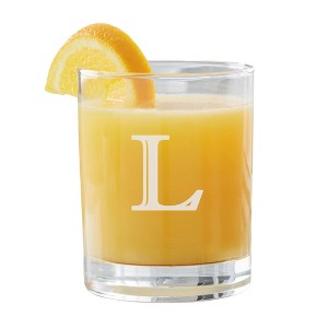 Personalization Mall Classic Celebrations Etched Initial Short Drinking Glass 14oz - 1 of 1
