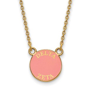 Black Bow Jewelry 14k Yellow Gold Plated Sterling Silver Delta Zeta Greek Life Necklace 18 Inch - 1 of 4