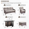 Outdoor Patio Furniture Set with Propane  Fire Pit Table - PE Wicker Patio Conversation Sets - 7 Seats Outdoor Sectional Chair Sofa Set - 3 of 4