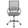 TiramisuBest Light Grey Wood + Fabric Upholstered Breathable Mesh Desk Chair with Chrome Base, Height - Adjustable for Home & Office - 4 of 4