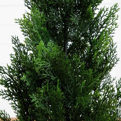 Elegant 3ft Mini Cedar Pine Silk & Plastic Outdoor Tree