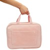 Glamlily Large Pastel Pink Travel Hanging Toiletry Bag with S Hook and Handle, Easy to Clean Polyester Fabric, 12.5 x 4 x 9.5 In - 3 of 4