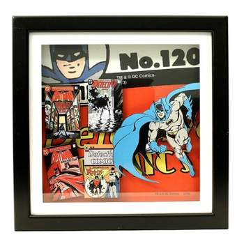 Silver Buffalo DC Comics Batman #120 Wood Frame 3D Shadow Box Wall Art | 14 x 14 Inches