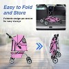BestMassage Pet Stroller 3/4 Wheels Dog Cat Stroller Jogger Stroller with Removable Liner and Cup Holder Travel Folding Carrier - 4 of 4