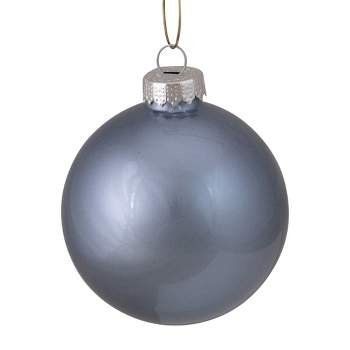 Northlight Matte Finish Glass Christmas Ball Ornaments - 3.25" (80mm) - Blue - 8ct